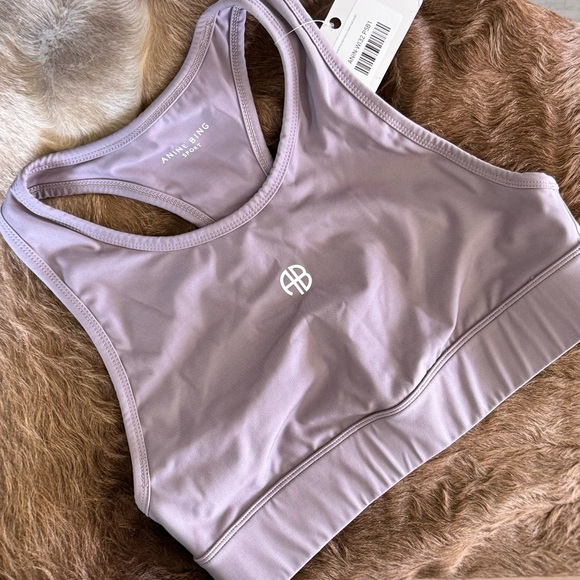 Anine Bing Other - Anine Bing Blair Bra Violet Size Small Sport Racerback Logo Activewear Top NWT